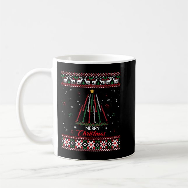 Mug Clarinet Clarinet Arbre de Noël affreux Chandail d (Gauche)