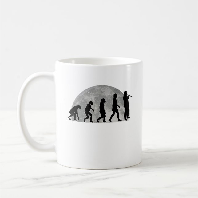 Mug Clarinet Player Evolution Moon Musician (Gauche)