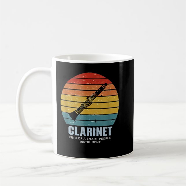 Mug Clarinet Type D'Instrument Smart People Retro3 (Gauche)