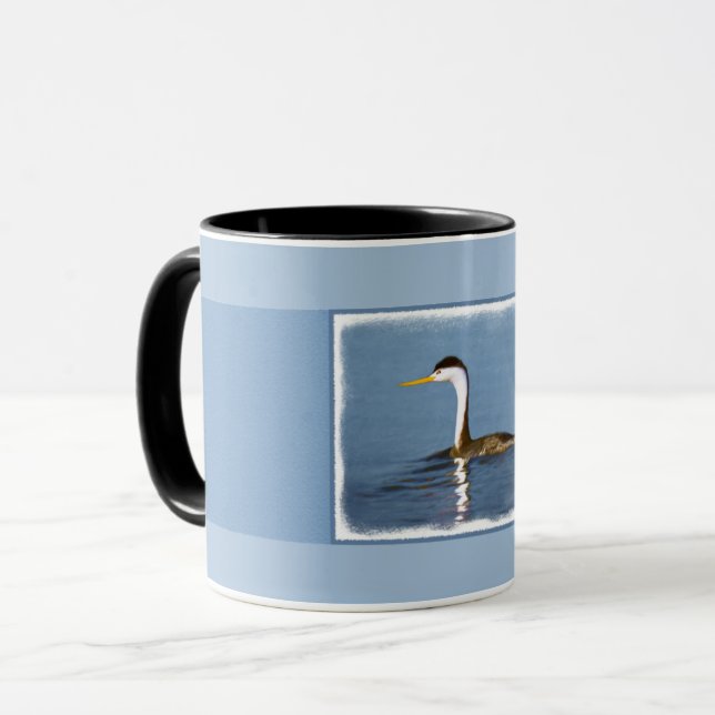 Mug Clark's Grebe Painting - Art original pour les ois (Devant gauche)