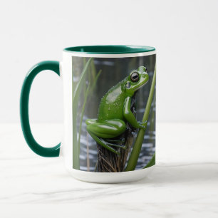 Mug "Clarté cristalline : Grenouille verte en verre su