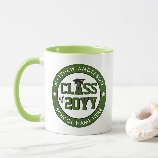 Mug Class of 2023 Forest Green Graduate Graduation (Avec donut)
