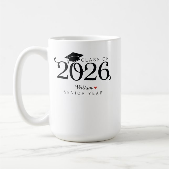 Mug Class of 2026 Senior Year Graduation Custom Name  (Gauche)
