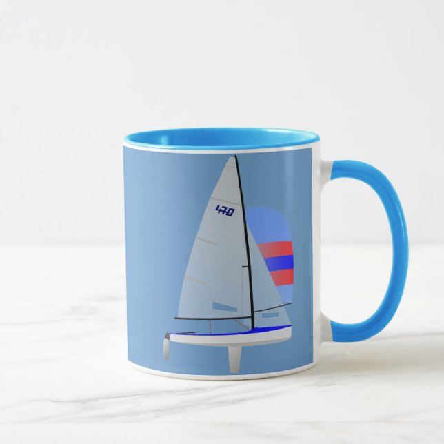 Mug Classe 470 emballant le voilier (Droite)