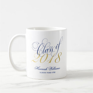 Mug Classe bleue d'or de manuscrit de la coutume 2018