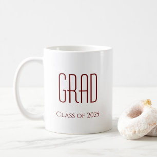 Mug Classe de 2024 Graduation Grad Simple Blanc Rouge