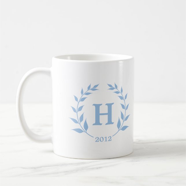 Mug Classe de graduation du monogramme de couronne ble (Gauche)
