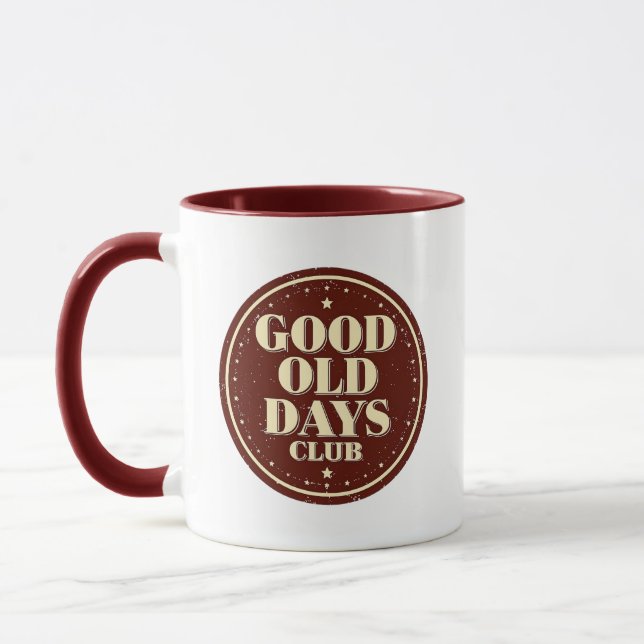 Mug Classic Brown Good Old Days Club Emblem (Gauche)