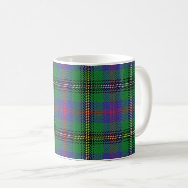 Mug Classic Clan Bois vert et bleu Tartan Plaid (Devant droit)