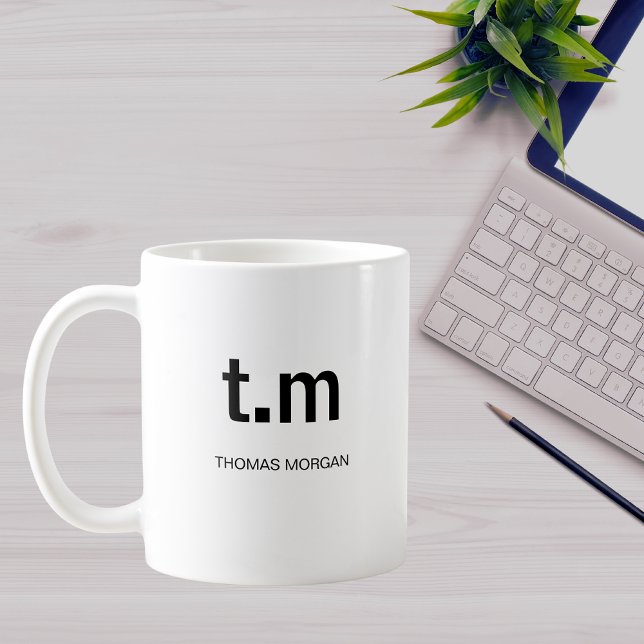 Mug Classic Elegant Minimal Monogram Coffee (Créateur téléchargé)