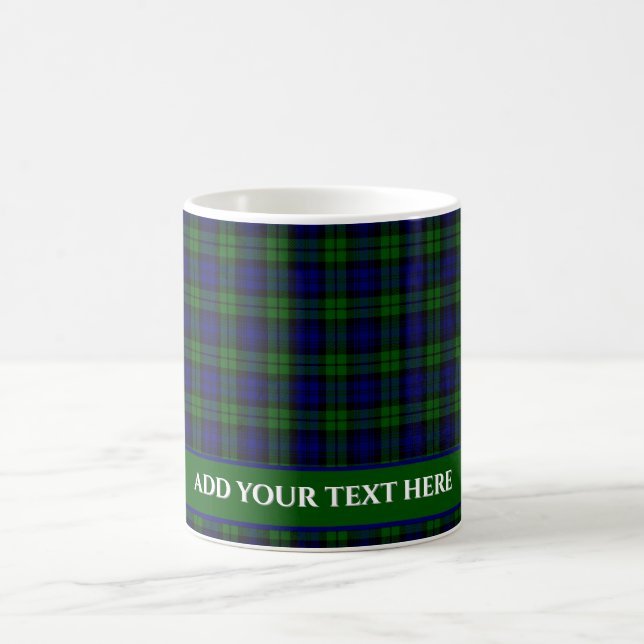 Mug Classic Green & Navy Blackwatch Tartan Plaid (Centre)