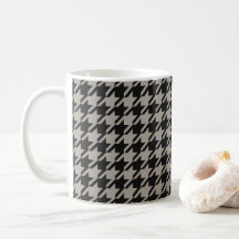 Classic Pepita Houndstooth Motif Black Grey