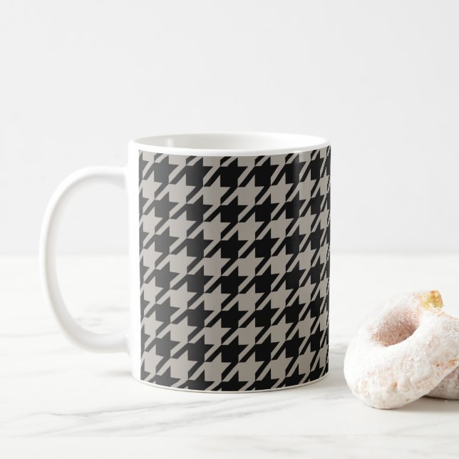 Mug Classic Pepita Houndstooth Motif Black Grey (Avec donut)