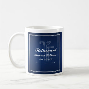 Mug Classic Retraite Golf Clubs Thème Bleu Blanc