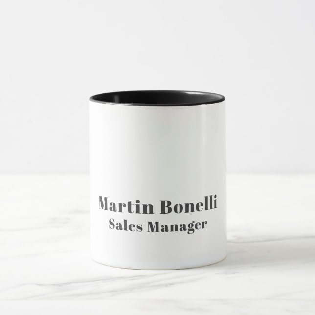 Mug Classical Professional Own Name Information Simple (Centre)