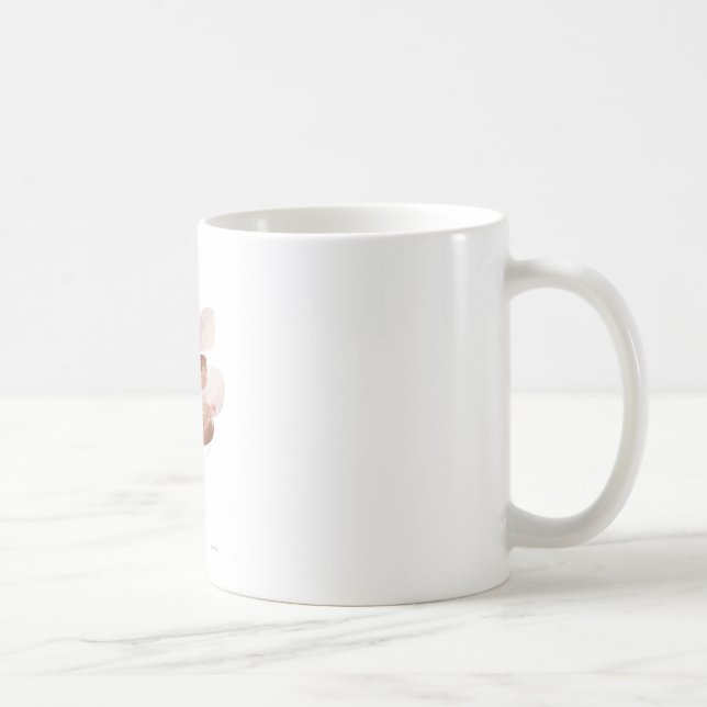 Mug Classique à l'Aquarelle de Feuille Beige Minim (Droite)
