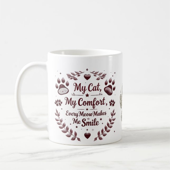 Mug classique Amoureux des chats - 11 oz Elégance  (Gauche)