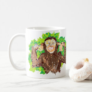 Mug classique blanc 11 oz/Singe heureux