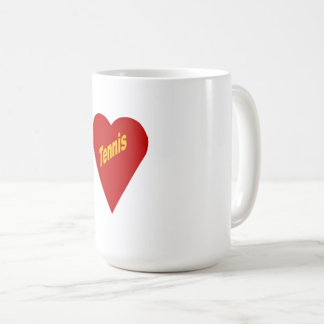Mug classique blanc  I LOVE TENNIS  (Devant droit)