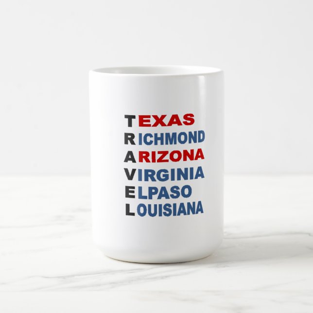 Mug classique  blanc  TRAVEL  USA  (Centre)