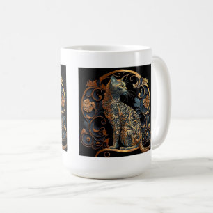Mug classique chat Art nouveau, 15 oz