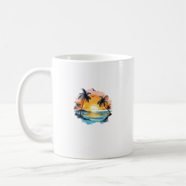 Mug Classique Coucher de Soleil Tropical – Design  (Gauche)
