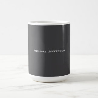 Mug Classique Créatif Tendance Gris foncé & Blanc