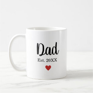 Mug Classique Cute Papa Etabli Année Coeur Moderne