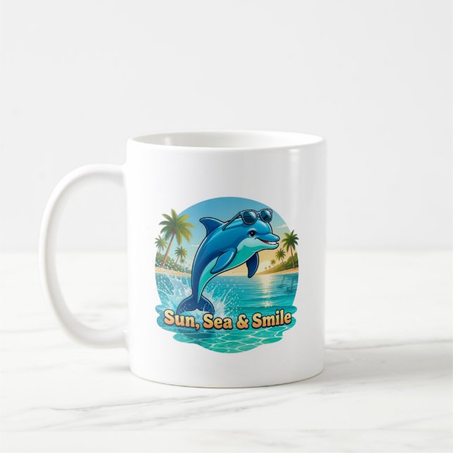 Mug Classique Dauphin Tropical – Sun, Sea & Smile  (Gauche)