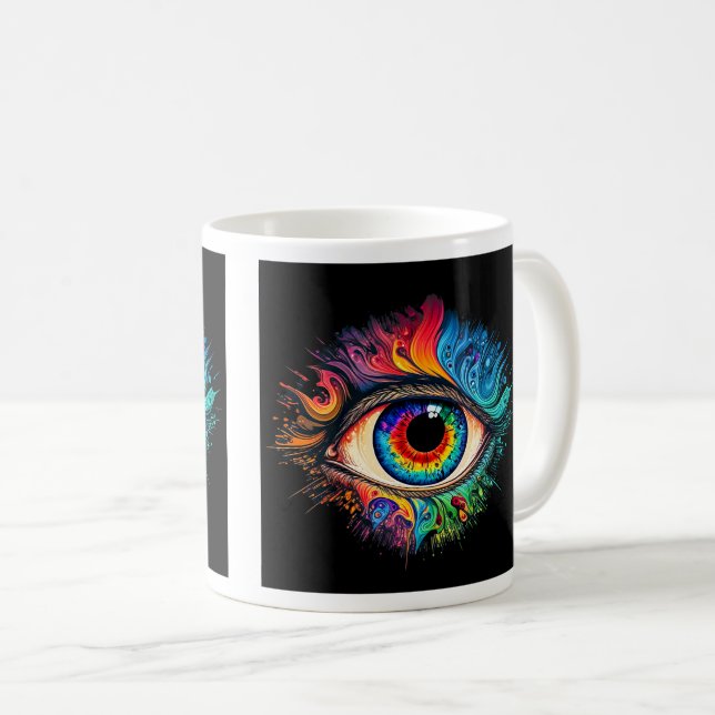 Mug classique de l'oeil psychédélique, 11 oz (Devant droit)