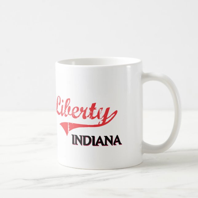 Mug Classique de ville de l'Indiana de liberté (Droite)