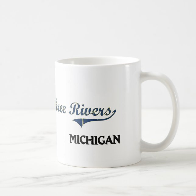 Mug Classique de ville du Michigan de trois rivières (Droite)
