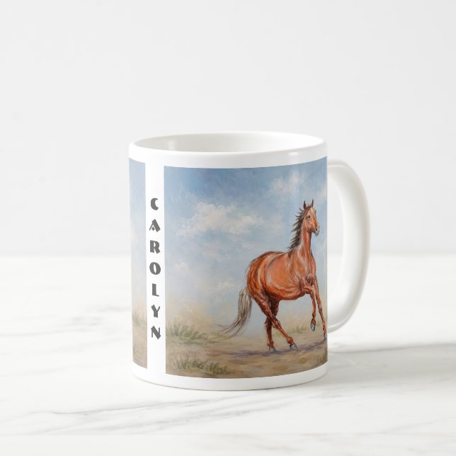Mug Classique du cheval majestueux (Devant droit)