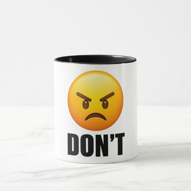 Mug Classique Emoji Colère NE FAIS PAS (Centre)