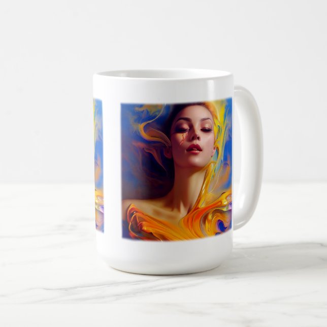 Mug classique femme en voie de dissolution, 15 oz (Devant droit)