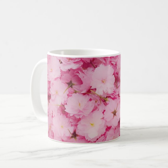 Mug classique Fleur de cerisier rose florale botan (Devant gauche)