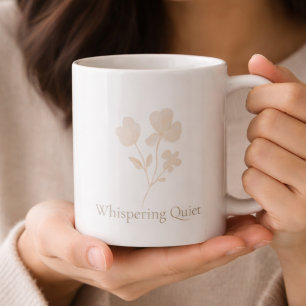 Mug classique Fleurs Taupe Brumeux, 11 oz