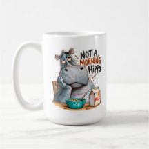 🦛 Mug Classique Hippopotame Pas du Matin ☕😴