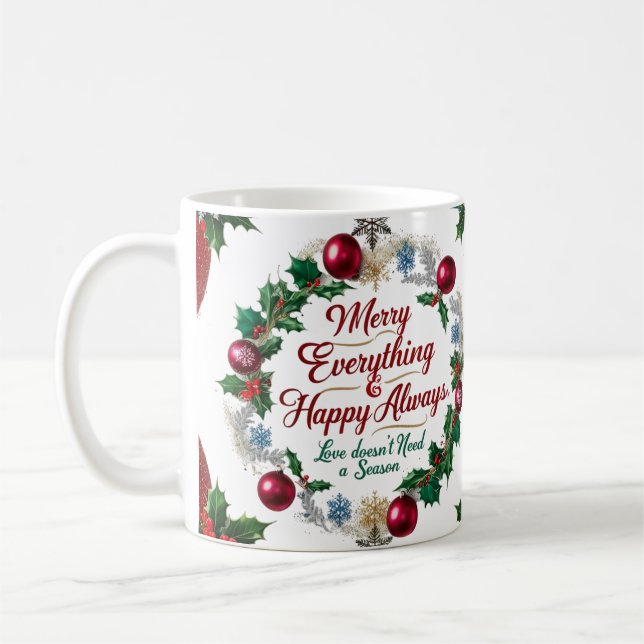 Mug Classique « Joyeux tout et toujours heureux »  (Gauche)