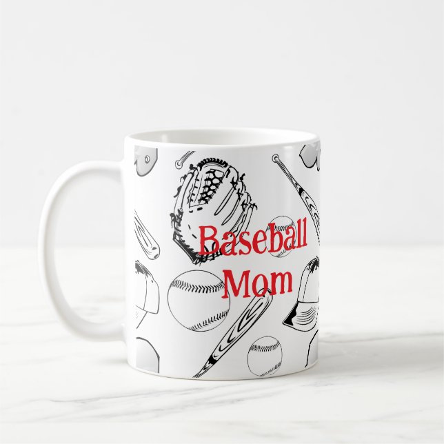 Mug classique Motif maman baseball, 11 oz (Gauche)