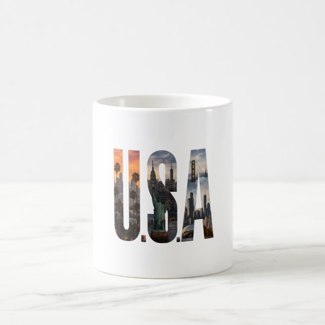 Mug Classique, Mug Drapeau USA – Café Esprit Améri (Centre)