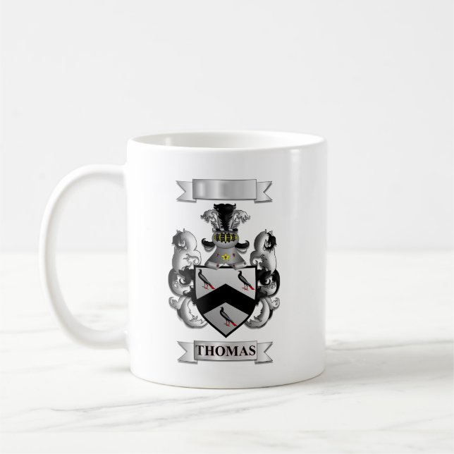 Mug Classique Nom de Famille Thomas et Logo (Gauche)