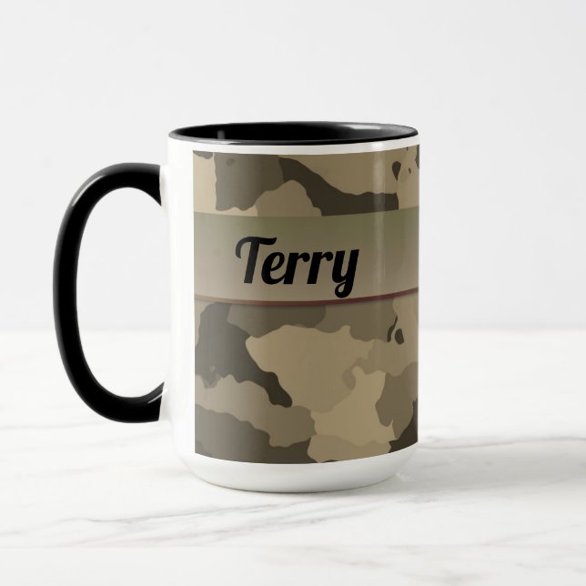 Mug Classique personnalisé Brown et Tan Camo (Gauche)