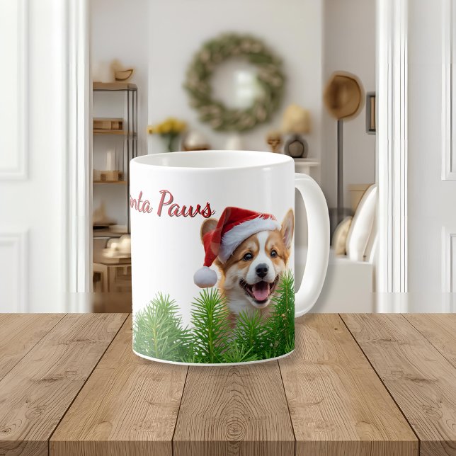 Mug Classique Personnalisé – Modèle Santa Paws Cor (Créateur téléchargé)