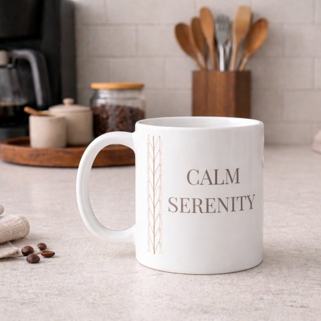 Mug Classique Sérénité à tresse blanche, 11 oz (Minimal white design with braid-inspired accents for refined daily use)