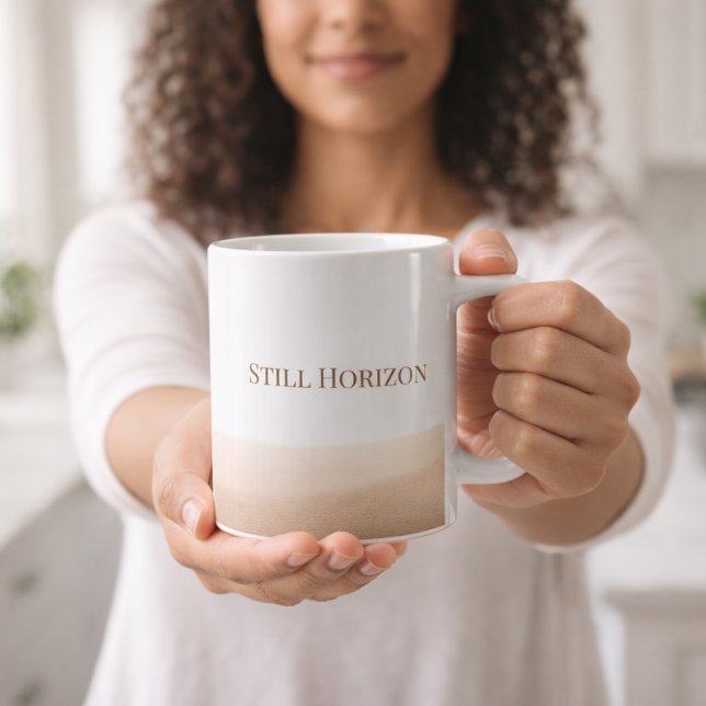 Mug Classique Soft Brown Horizon, 330 ml (A soft brown to white fade adds calm contrast to desk setups and daily drink moments)
