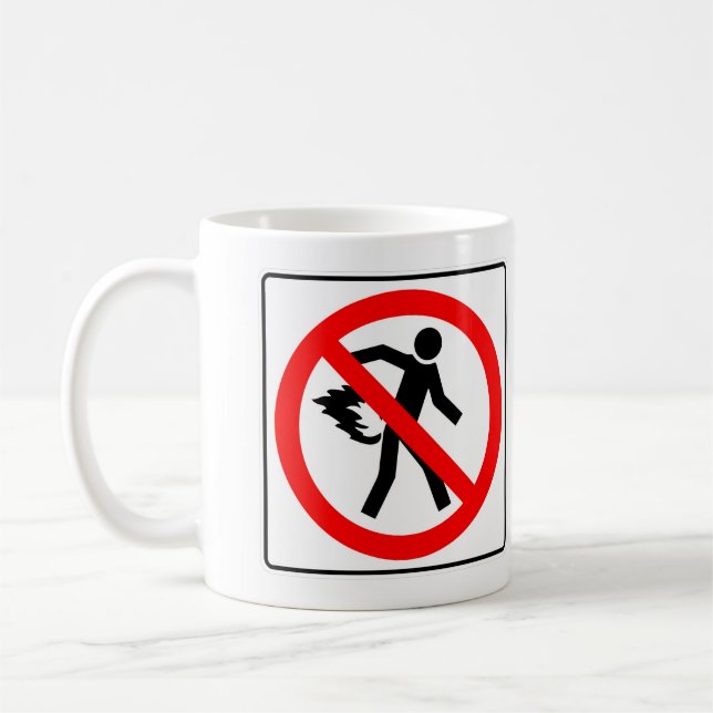 Mug Classique très amusant Pas de Farting Image Signal (Gauche)
