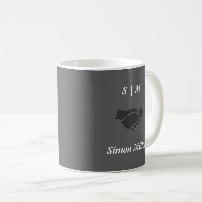 Mug classique unique avec initiales, nom et logo (Devant droit)
