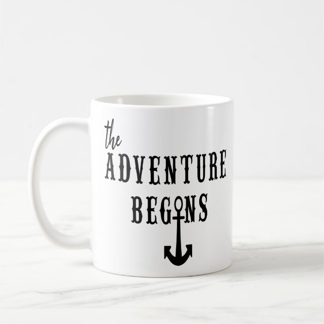 Mug Classique vintage d'Ancre que l'aventure commence (Gauche)