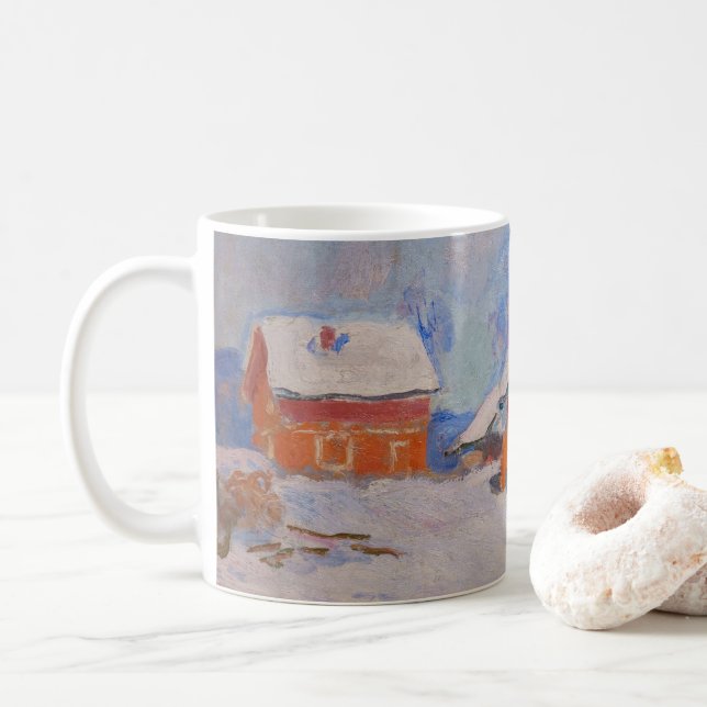 Mug Claude Monet - Norvège, Maisons rouges à Bjornegaa (Avec donut)